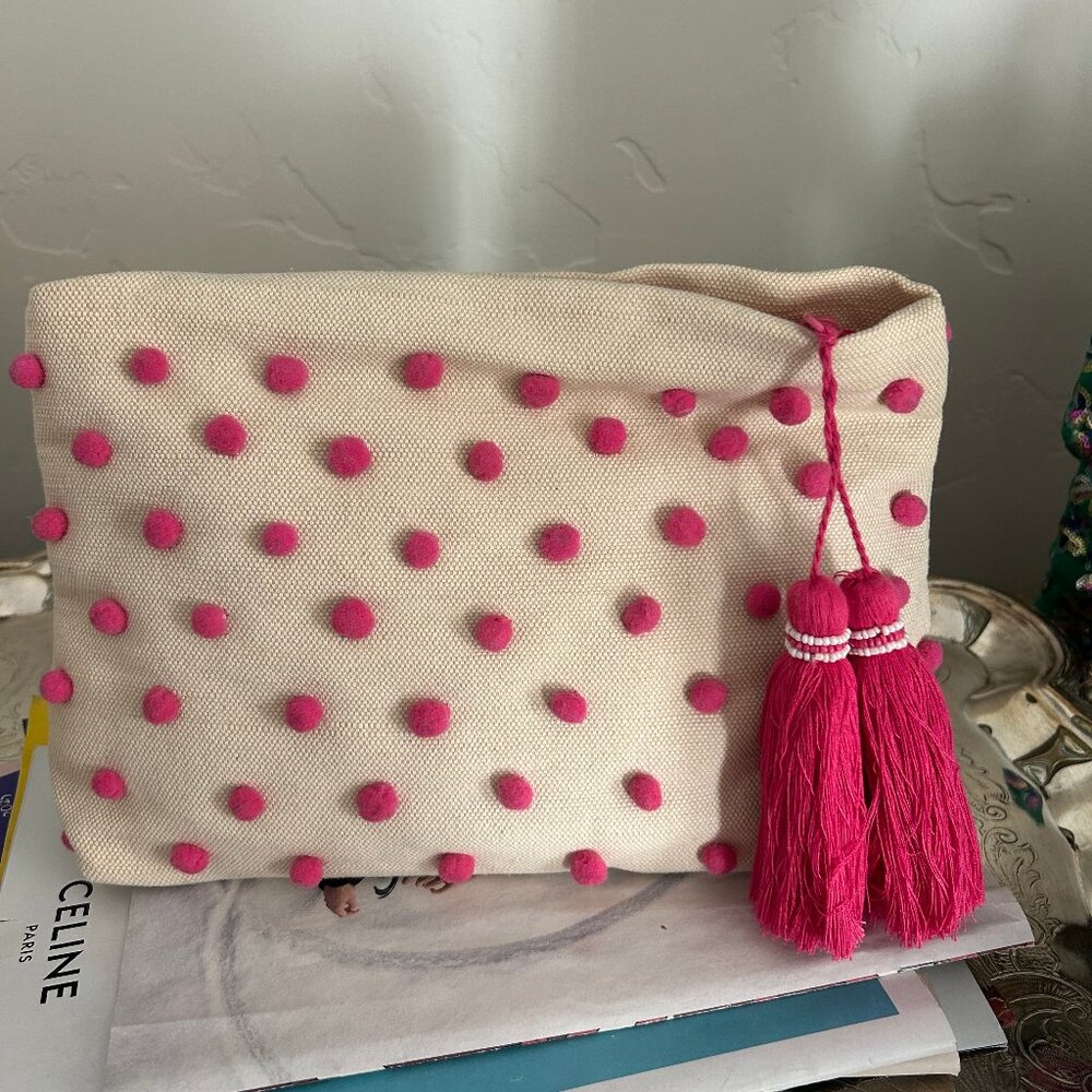 Shiraleah Ava Pochette, Pink Clutch NWT Polka Dots and Pink Tassels